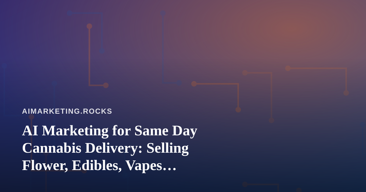 AI Marketing for Same Day Cannabis Delivery: Selling Flower, Edibles, Vapes, Prerolls and Concentrates Responsibly