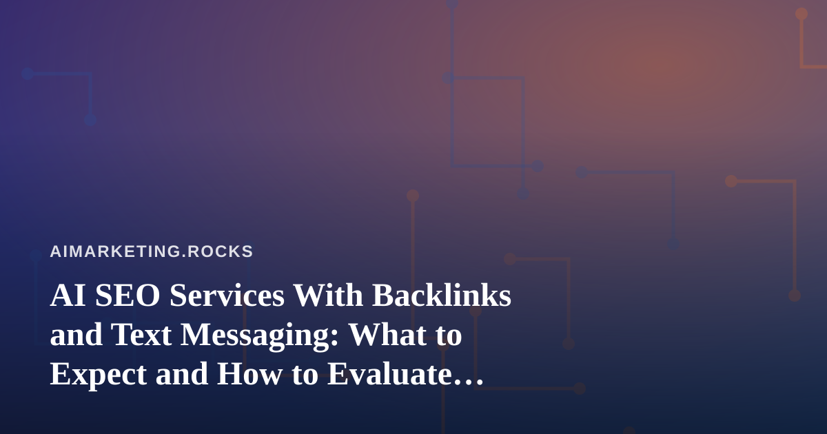AI SEO Services With Backlinks and Text Messaging: What to Expect and How to Evaluate Them