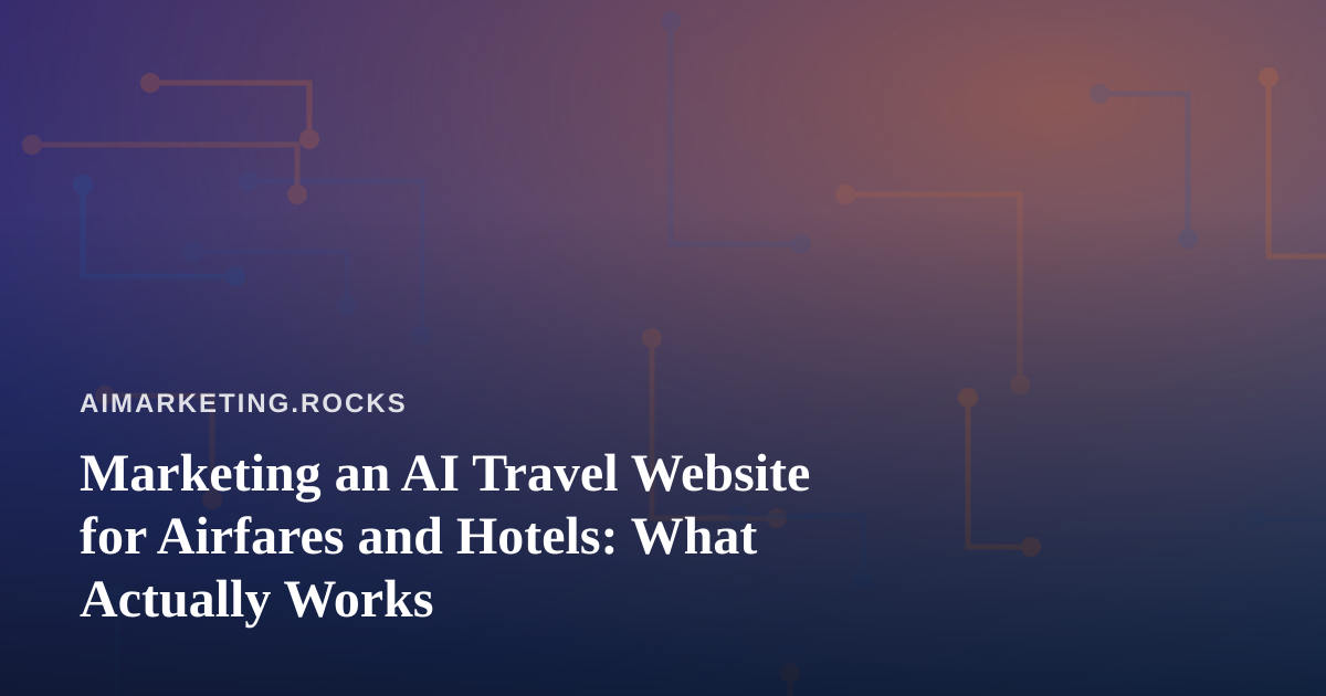 Marketing an AI Travel Website for Airfares and Hotels: What Actually Works